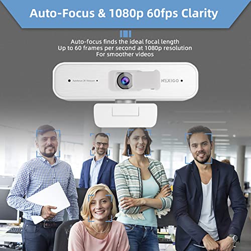 Zoom Certified, NexiGo N940P (Gen 2) 2K Zoomable Webcam with Remote| Sony_Starvis Sensor | 3X Zoom in and Out| Dual Stereo Microphone, for Zoom/Skype/Teams/Webex (White) - style: 2K Webcam with Remote