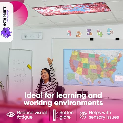 Fluorescent Light Covers for Ceiling Lights Classroom Magnetic Seasons 4pk - color: 4 Seasons