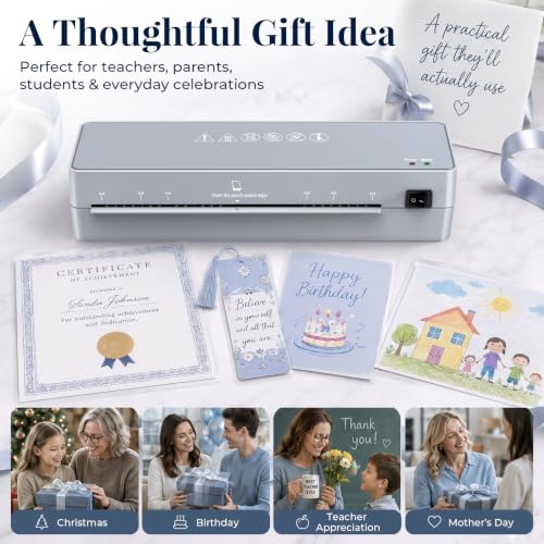 MAXDONE Laminator Machine 9-Inch - 5-in-1 Thermal Laminator Kit | with 50 Laminating Sheets, Fast Warm-Up, Paper Trimmer & Corner Rounder for Photos, Documents, Home, School & Office
