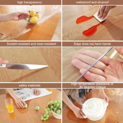Clear Desk Matt for Desktop Oil Proof PVC Table Cover Protector for Desk Floor Table,16×30in - size: 16×30in