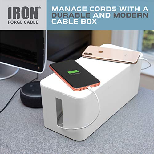 Iron Forge Cable Cable Management Box, 2 Pack - White, Hook & Loop Keepers - color: White