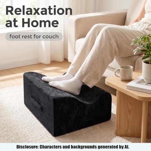 Foot Rest for Under Desk at Work, | Soft Ergonomic Footrest, Support Foot Pillow, Leg Elevation Cushion,Black+AA - color: Black+aa