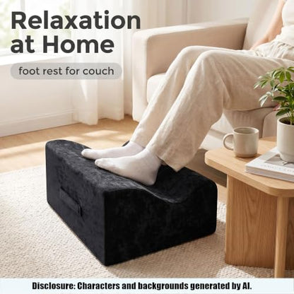 Foot Rest for Under Desk at Work, | Soft Ergonomic Footrest, Support Foot Pillow, Leg Elevation Cushion,Black+AA - color: Black+aa
