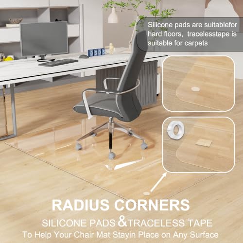 MESAILUP Office Chair Mat for Carpet or Hardwood Floor-32”x48” Chair Mat - size: Round Edge-32"x48"