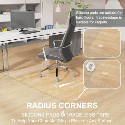 MESAILUP Office Chair Mat for Carpet or Hardwood Floor-32”x48” Chair Mat - size: Round Edge-32"x48"