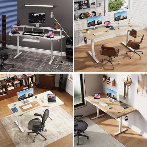 Dual Motor Standing Desk Frame for 40-63 in Tops, 264 lb, White | Frame Only, Fits 40-63 x 24-28 in Tops, 28.3-46.5 in Height, 2+3 Controls, ≤45 dB, 264 lb Capacity - color: White