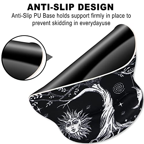 ToLuLu Mouse Pad Wrist Rest Support Gel, Ergonomic Mouse Pads with Non Slip PU Base, Mouse Wrist Rest Pad for Laptop Computer Home Office Working Gaming Pain Relief, Moon & Sun - color: Sun & Moon