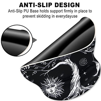 ToLuLu Mouse Pad Wrist Rest Support Gel, Ergonomic Mouse Pads with Non Slip PU Base, Mouse Wrist Rest Pad for Laptop Computer Home Office Working Gaming Pain Relief, Moon & Sun - color: Sun & Moon