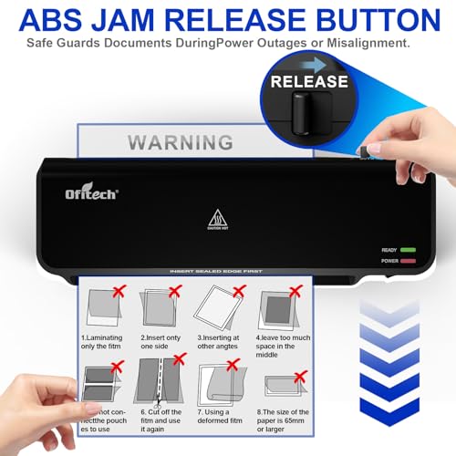 9 inch Laminator Machine with 40 Laminating Sheets | Laminator with NTC Technology Continuous Operation and Quick 2-Min Warm-Up for Home,Office,School Use-Black - color: Black