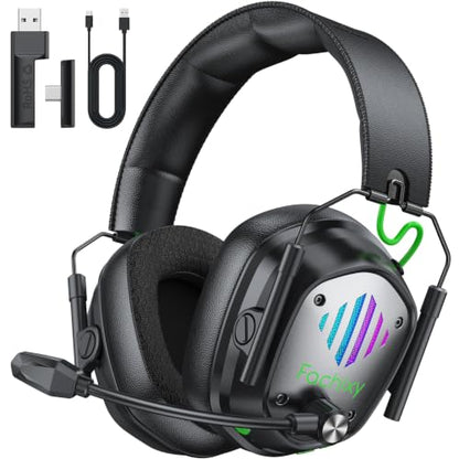 Wireless Gaming Headset for PS5, PS4, PC, Switch, 20ms Low Latency with Mic - color: Black