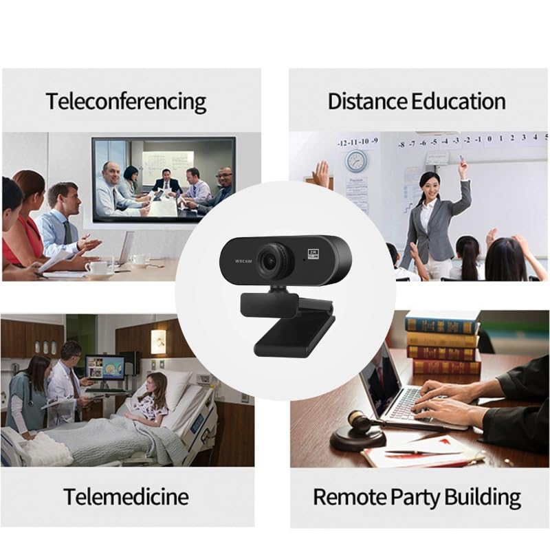 USB 1080P HD Webcam with Built-in Microphone, Rotatable Tripod, Wide-Angle Lens,Privacy Cover, Auto Light Correction, Plug & Play USB-A Webcam for Laptop, Desktop, PC, Streaming-Black