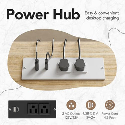 HUANUO LED Electric L Shaped Standing Desk with File Cabinet, Light Walnut | 63"x55" 2-Tier L-Desk,3-Drawer File Cabinet,RGB LED App Lighting,Built-in Power Outlets,27.6"-46.5" Adjustable Height - color: Light Walnut, size: with File Cabinet