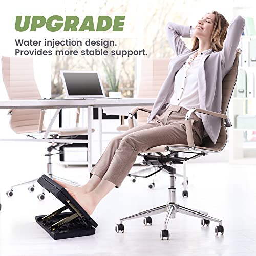 Foot Rest for Under Desk at Work, 4-Adjustable, Detachable Pad, Ergonomic | Car foot rest, Foldable, Metal Frame, for Multi-scene, All-Season Use(black) - color: Hard Padded- Black