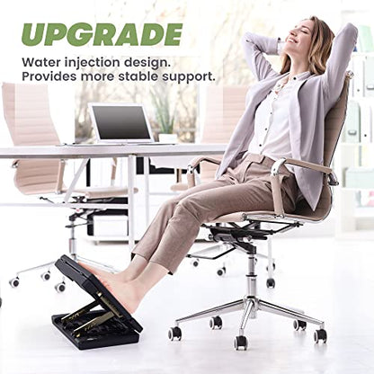 Foot Rest for Under Desk at Work, 4-Adjustable, Detachable Pad, Ergonomic | Car foot rest, Foldable, Metal Frame, for Multi-scene, All-Season Use(black) - color: Hard Padded- Black