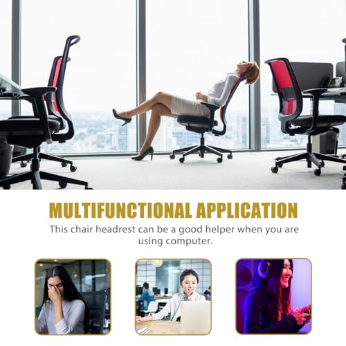 SHERCHPRY Adjustable Office Chair Headrest, Chair Headrest, Lift Head Cushion, Attachment Neck Support for Ergonomic Executive s Black
