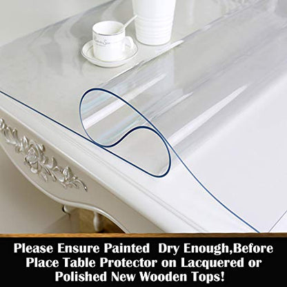 Multi-Size Rectanglar Clear PVC Table Pads Tabletop Runner Crystal Plastic Desk Topper for Office Night Stand Makeup Bedside Tabletop Glass Desktop Cover Mat Wipeable Water Resistant 12x34 Inch - color: Clear Rectangle, size: 12"x34"