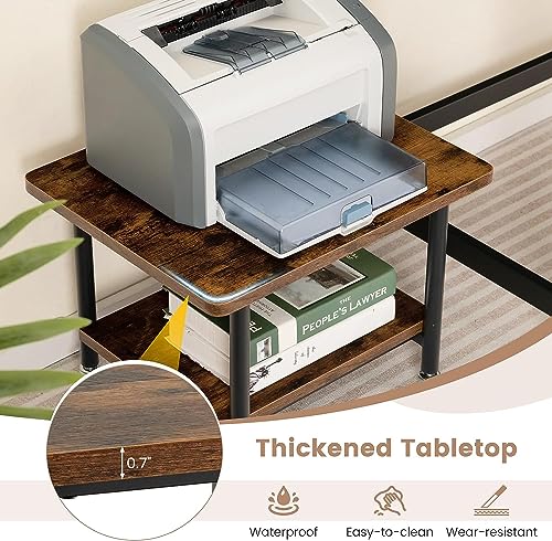 Printer Holder Printer Stand Printer Desk 2-Tier Printer Stand Rolling Printer Cart with 2 Storage Shelves Mobile Machine Storage Rack for Home Office Printer Shelf Printer Rack Printer Table - color: A
