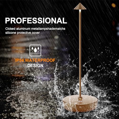 2Pack Rechargeable Cordless Table Lamp, Portable Powered LED Battery 6000mAh Metal USB Desk Lamp, 3 Levels Brightness Light for Restaurants Outdoor (2pack Titanium) - color: 2pack Titanium