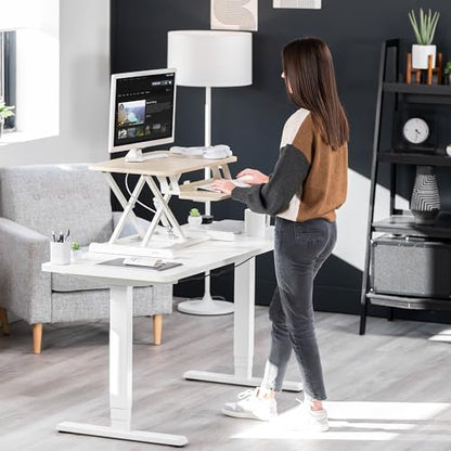VIVO Light Wood 28 inch Standing Desk Converter, DESK-V028KF - color: Light Wood, size: 28"