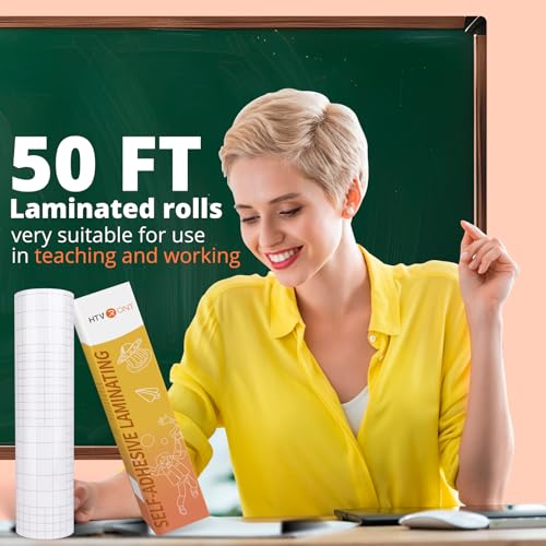 HTVRONT Clear Self-Adhesive Laminating Vinyl Roll 12x50 FT - size: 50ft
