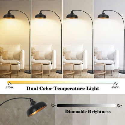 Arch Floor Lamps with Remote, Dimmable Floor Lamp 70” Black Tall Lamp - color: Black