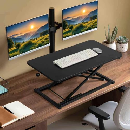 Adjustable Height Standing Desk Converter, Keyboard Riser for Stand Up Desk Riser, Computer Keyboard Stand for Desktop, Computer Workstations for Home Office