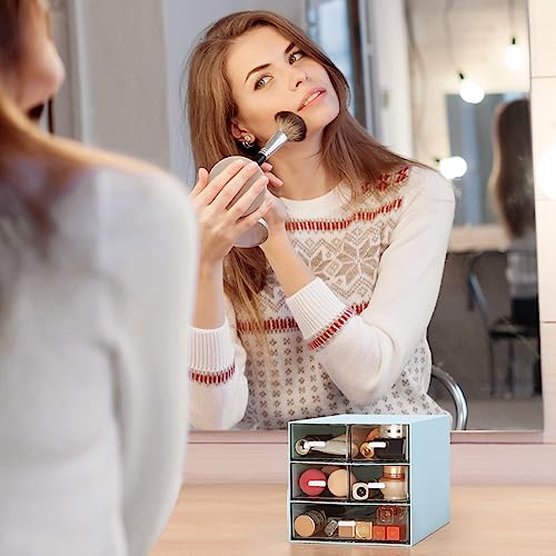 Desk Organizer with 5 Drawers, Rectangular Office Stationery Supplies Desktop Drawers, Plastic Makeup Storage, Suitable for Office, School, Home (Blue & 5 Drawers) - color: Blue & 5 Drawers