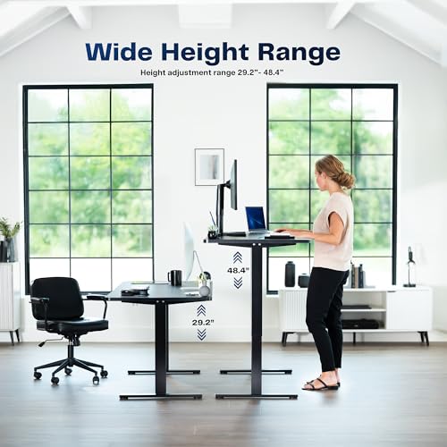 VIVO Black 60 x 30 in Standing Desk, DESK-KIT-1G6B-30 - color: Black Top / Gray Frame, size: 60 x 30-inch