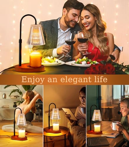 Candle Warmer Lamp with Timer - Electric Candles Wax Warmers Glass Lamps - color: Transparent