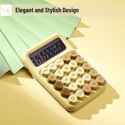 Mr. Pen- Mechanical Switch Calculator, 12 Digit Large LCD Display | Beach Sand with Big Buttons, Mechanical Switch Calculator for Home, School, Office - color: Cool Brown