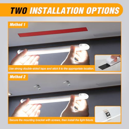 Nilight LED Interior Light Bar 8PCS 12 Inch Strip Lights - color: White Interior Lights-12" 8PCS