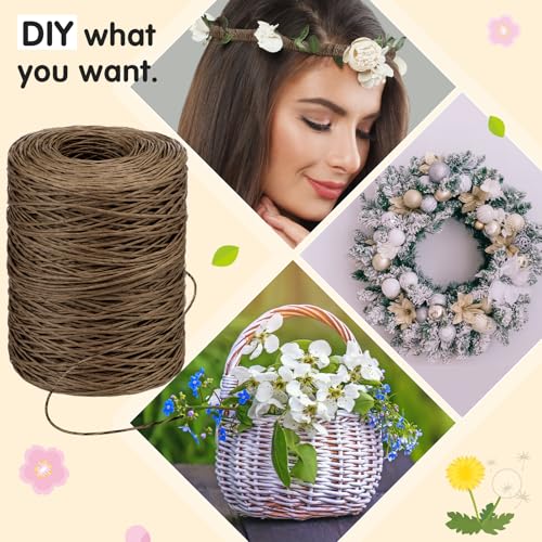 Syhood 673 Feet Floral Vine Bind Wire Rustic Craft Wire, Dark Khaki - color: Dark Khaki, size: 673 Feet