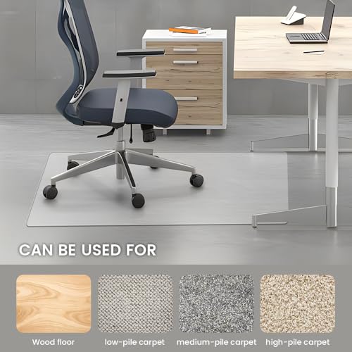 Office Chair Mat - Heavy Duty, 47"x32", 1/7" Thick, Flat Shipping, Suitable for Carpet and Hardwood Floor - size: 47“x32”×1/7“(1Pack)