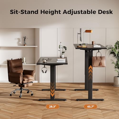 Agilestic Electric Height Adjustable Standing Desk, 48 Inch, Black - color: Black, size: 48x24 Inch