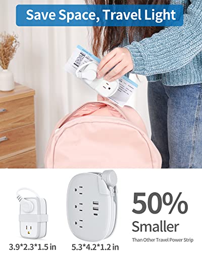 2 Pack Power Strip with USB C Ports, 4 Outlets 3 USB(1 USB-C), NTONPOWER Small Power Strip with 4ft Short Extension Cord Flat Plug, Compact Power Strip for Travel Hotel Cruise Essentials, White - size: 2 Pack 4 Outlets 1 USB-C 2 USB-A, style: 20W-White