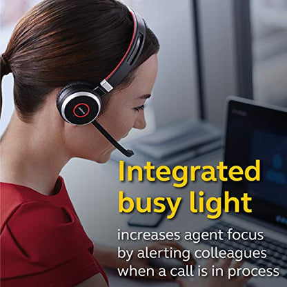 Jabra Evolve 65 MS Wireless Headset, Stereo – Includes Link 370 USB Adapter – Bluetooth Headset with Industry-Leading Wireless Performance, Advanced Noise-Cancelling Microphone, All Day Battery - size: Dual-ear, USB-A Dongle, style: Teams Certified