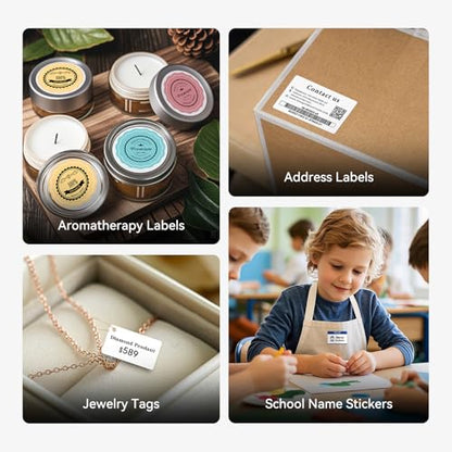 NIIMBOT B1 Label Maker Machine with Tape for Home and School, Silver Gray | 2 Inch Portable Label Printer Bluetooth Thermal Sticker Printer for Small Business Labeling, Compatible with Phones & PC - color: Silver Gray, style: Printer+Tape