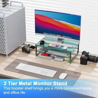 gianotter 2-Tier Metal Monitor Stand Riser - color: Dark Green