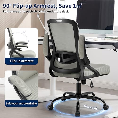 Ergonomic Office Chair Desk Chair with Adjustable Lumbar Support - color: Dark Gray