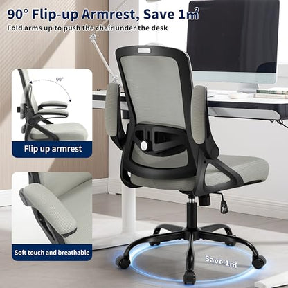 Ergonomic Office Chair Desk Chair with Adjustable Lumbar Support - color: Dark Gray