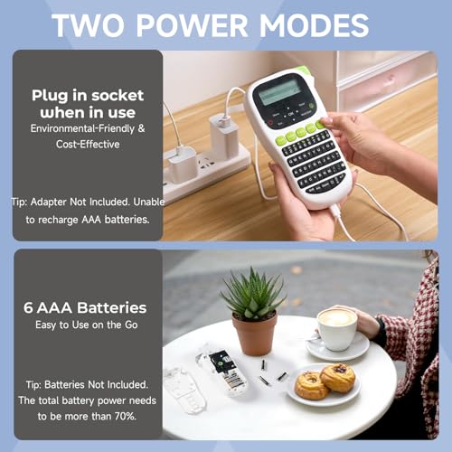 H1100 Label Maker, Labeler Machine with 4 Tapes 12mm Laminated | Backlit Handheld Labeling Maker, Portable Label Printer for Home, Waterproof Removable Freezer Food-Labels for Jar/Containers - color: White, style: Label maker with 4 Tapes