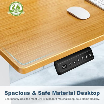 DUMOS 40 Inch Electric Standing Desk, Memory Adjustable Home Office Desk - color: Natural Oak, size: 40-Inch