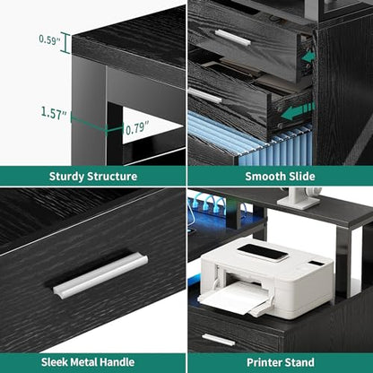 YITAHOME L Shaped Desk with 3 Drawers
