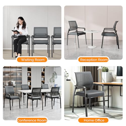 VINGLI Oversize 350 lbs Stackable Waiting Room & Conference Room Chairs; Ergonomic Design for Office Guest Lobby Reception Areas
