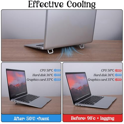 4PCS Portable Keyboard Riser Self Adhesive Laptop Stand Invisible Mini Computer Feet for Desk Computer Keyboard Stand Laptop Holder with Anti Slip Silicone(Sliver) - color: Sliver