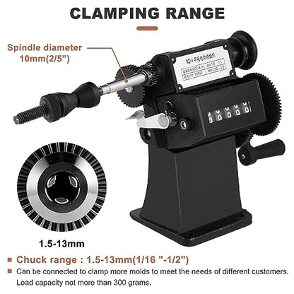 Manual Coil Winding Machine 1/16"- 1/2" Hand Coil Winder with Counter for Spirals, Motor Coil, Guitar Pickup Coils