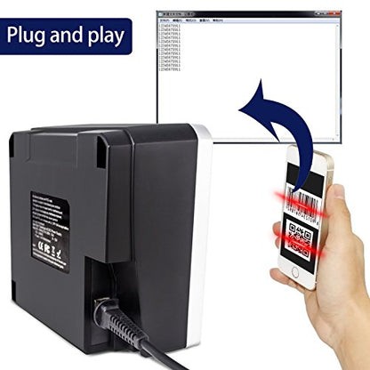 2D QR Barcode Scanner,Symcode Omnidirectional Hands-Free Automatic Barcode Reader Able to Read PDF417 on ID Card,Driver's License,Passport