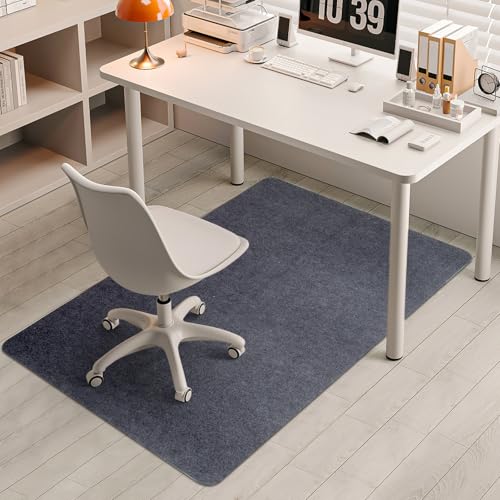 55"x35" Anti-Slip Computer Chair Mat for Hardwood Floors Dark Grey | Non-slip & Wear-resistant TPR Material, Easy to Clean, Idea for Wood and Tile Floor Protection, for Office Home Gym