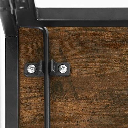 FURINNO Riau No Tool/No Assembly/Folding Metal Frame Computer Desk, Rustic Oak/Black - color: Rustic Oak/Black, size: 39 inches