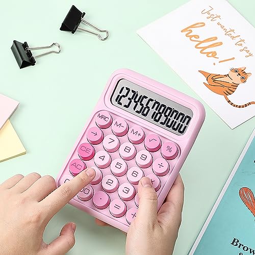 Mr. Pen- Mechanical Switch Calculator, 12 Digit Large LCD Display, Pink | With Big Buttons, Mechanical Switch Calculator for Home, School, Office - color: Pink